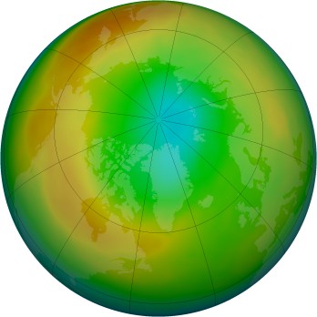 Arctic ozone map for 2011-03